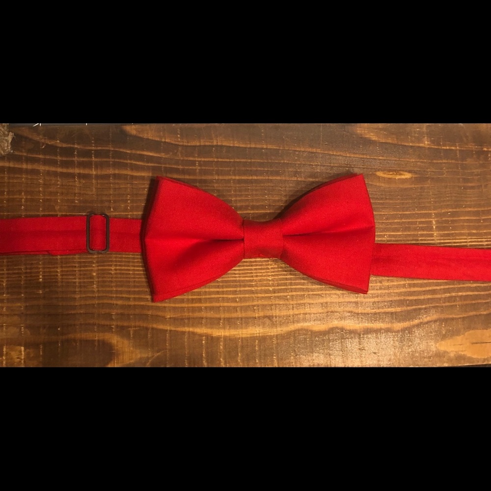 New Handmade Red Pre-Tied Bow Tie
